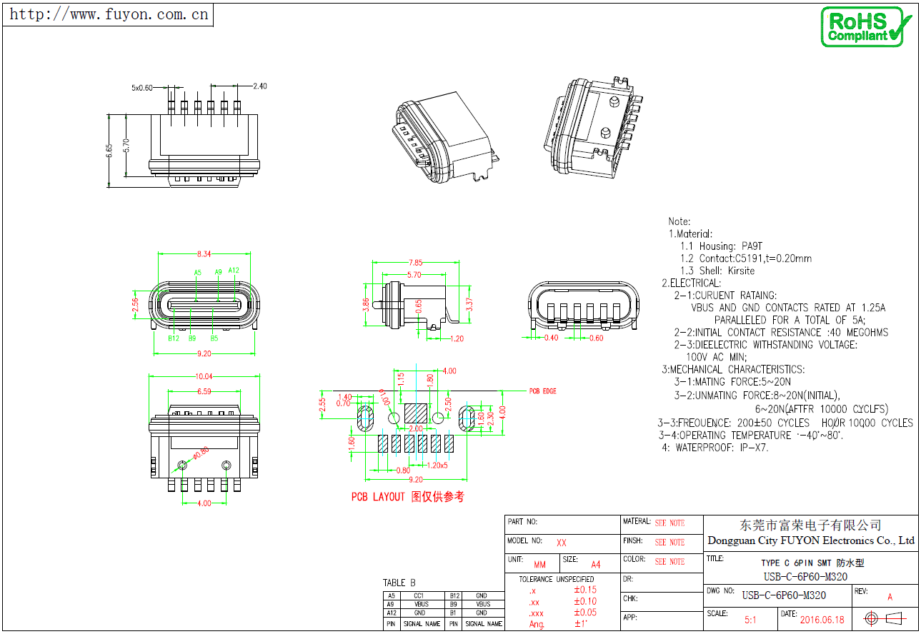 USB-C-6P60-M320