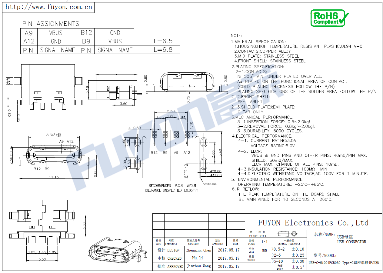 USB-C-M1004PCB080